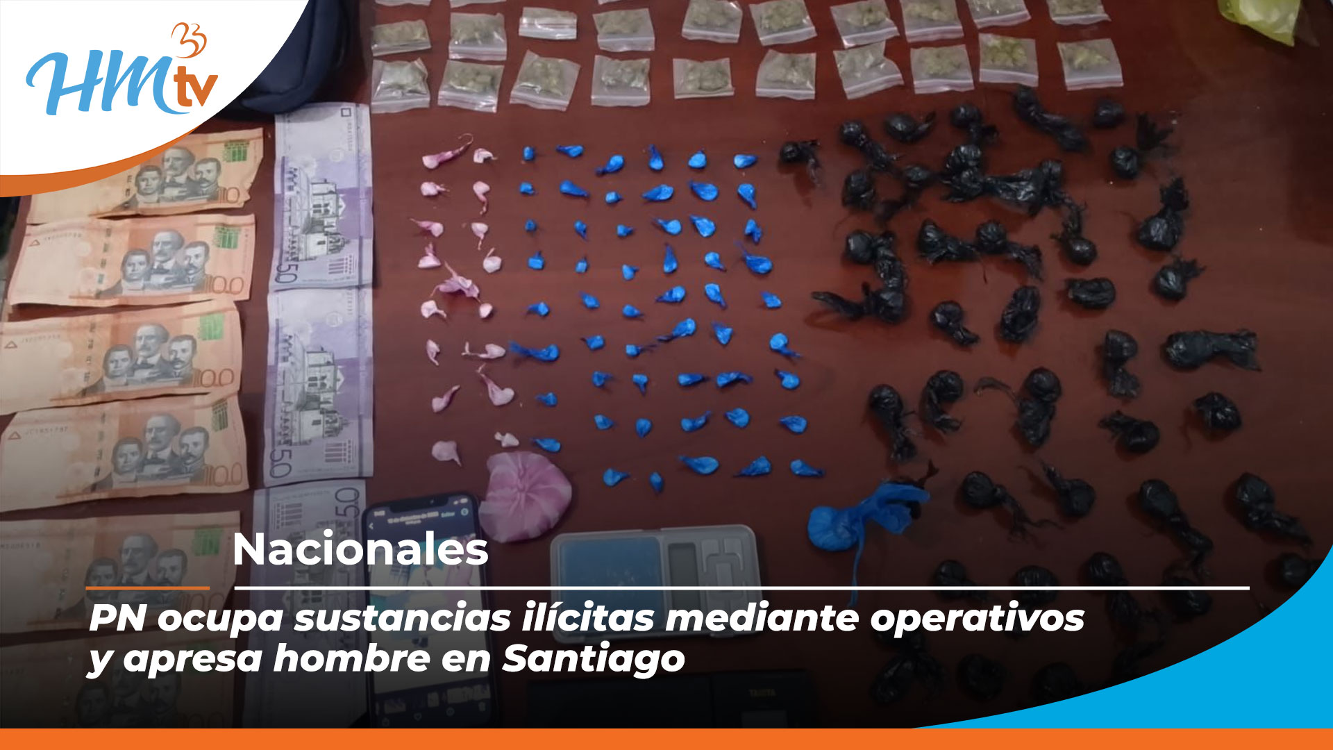 PN ocupa sustancias ilícitas mediante operativos y apresa hombre en Santiago